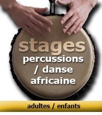 Stages percussion et danse africaine pour adultes et enfants